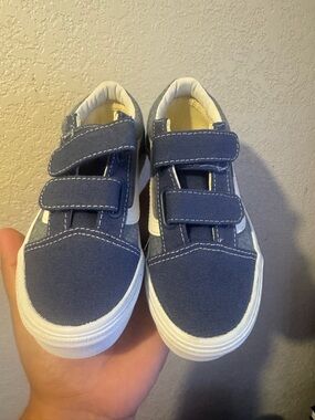 Vans Kids Blue Canvas Velcro Sneakers